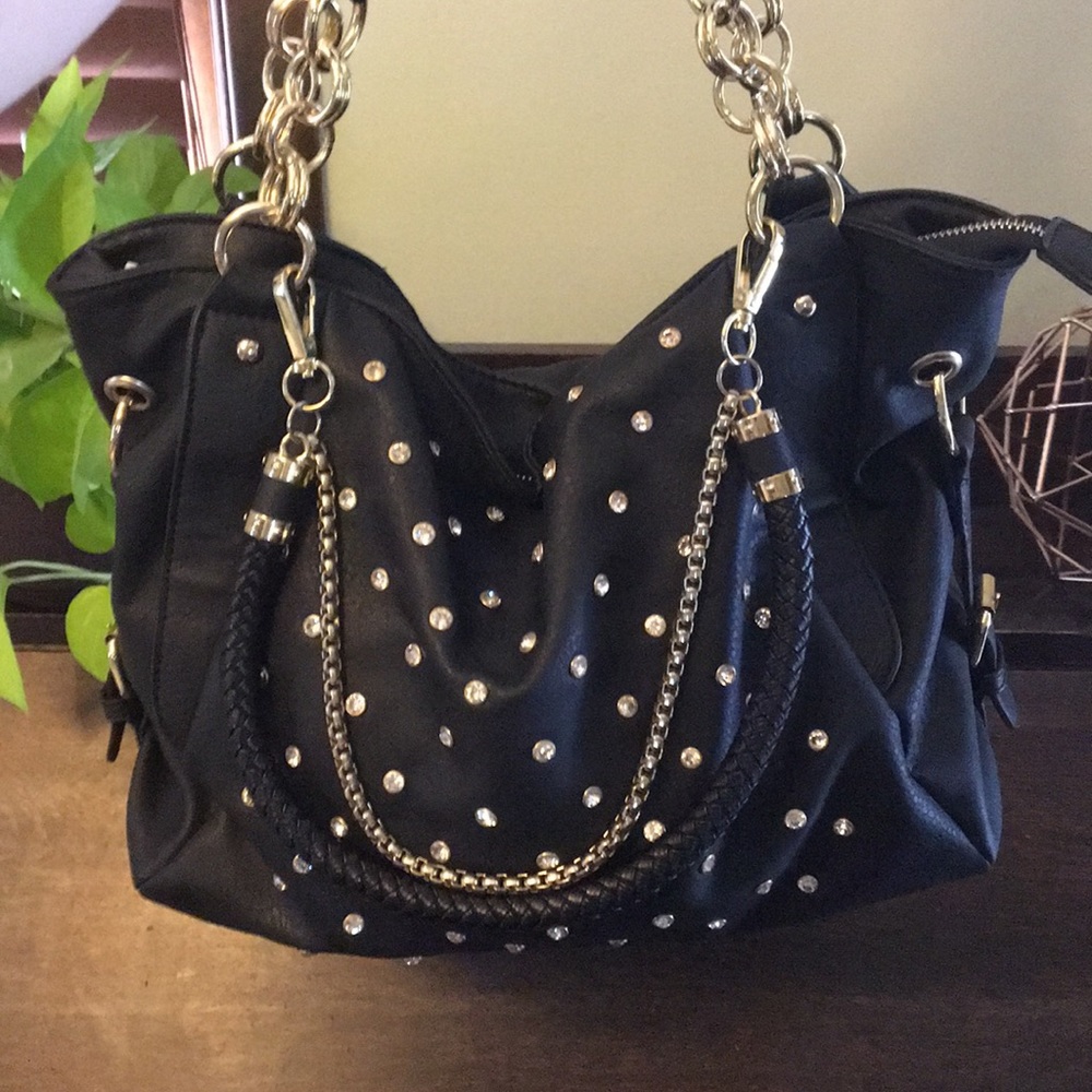 Black with gold purse